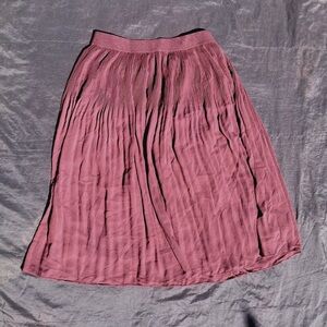 H&M Pleated Midi Skirt - Plum